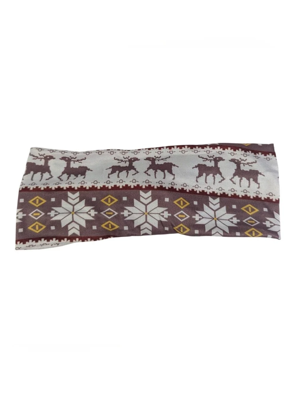 NEW Twist Headband Nordic Pattern One Size Reindeer Snowflakes